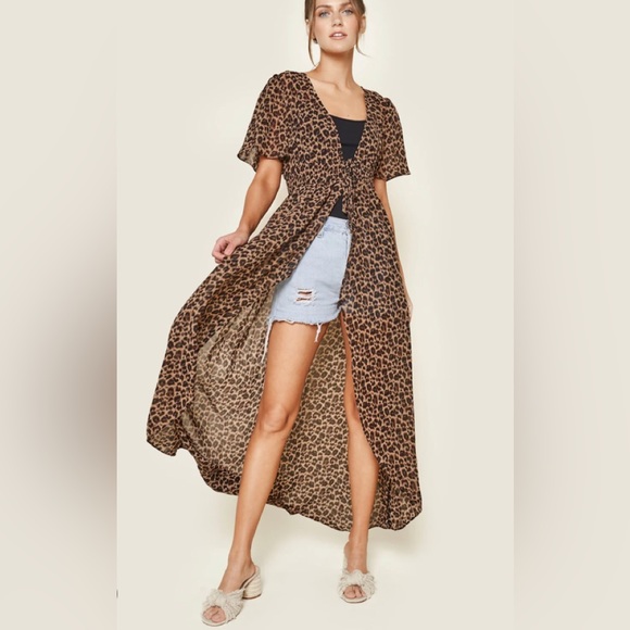 wild fable Dresses & Skirts - Kit Kat Leopard Print Duster